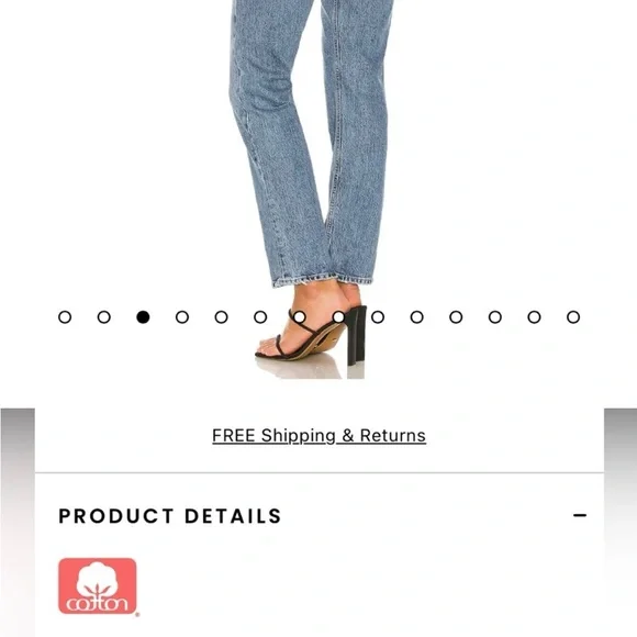 Agolde Blue Straight Leg Jeans High-Rise